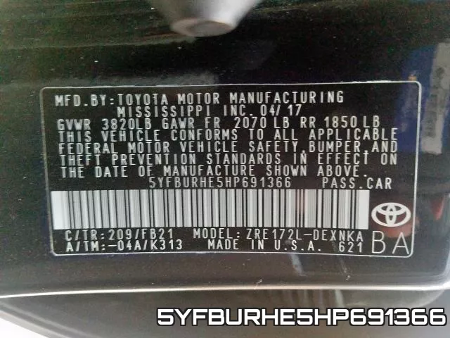 5YFBURHE5HP691366 фото 2