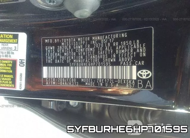 5YFBURHE6HP701595 фото 10