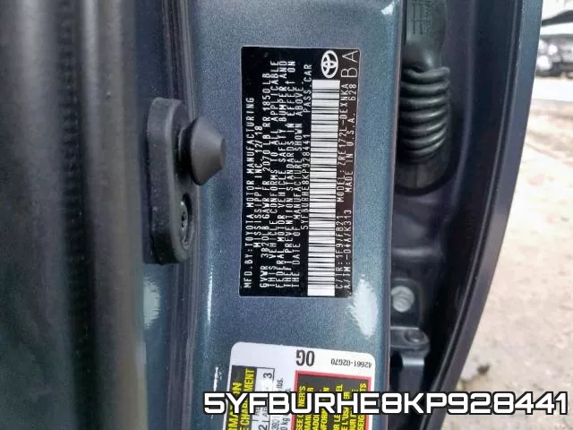 5YFBURHE8KP928441 фото 2