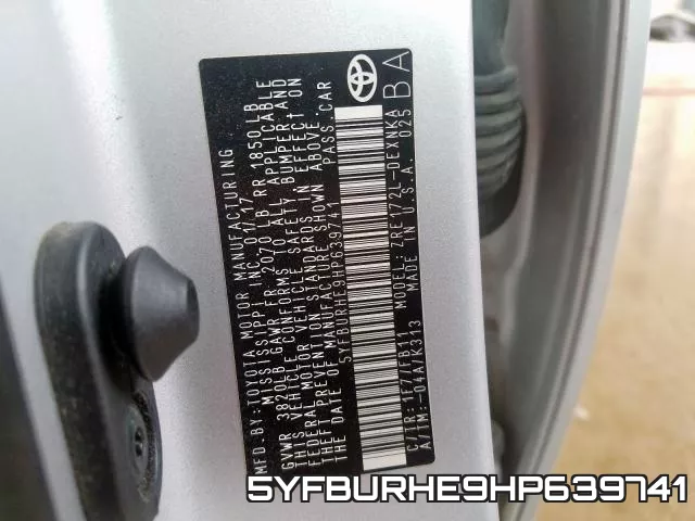 5YFBURHE9HP639741 фото 2