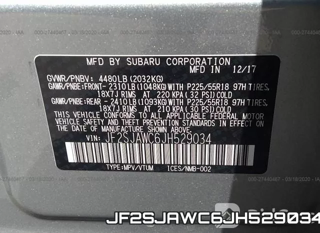 JF2SJAWC6JH529034 фото 10