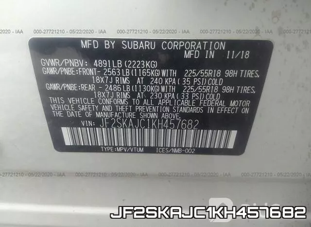JF2SKAJC1KH457682 фото 10