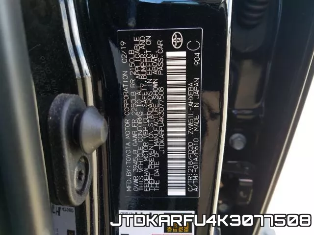 JTDKARFU4K3077508 фото 2