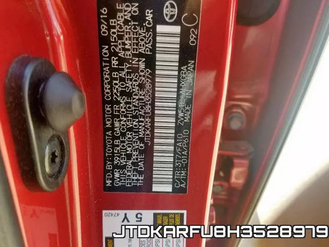 JTDKARFU8H3528979 фото 2