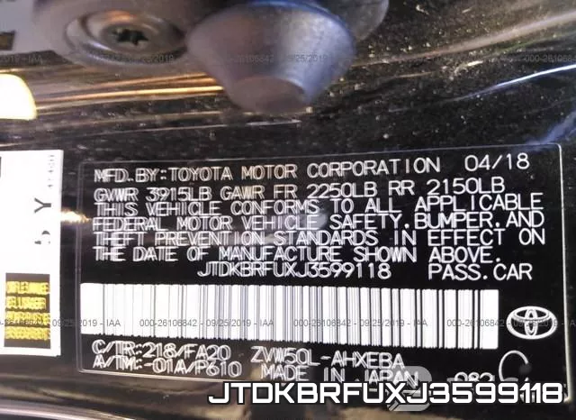 JTDKBRFUXJ3599118 фото 10