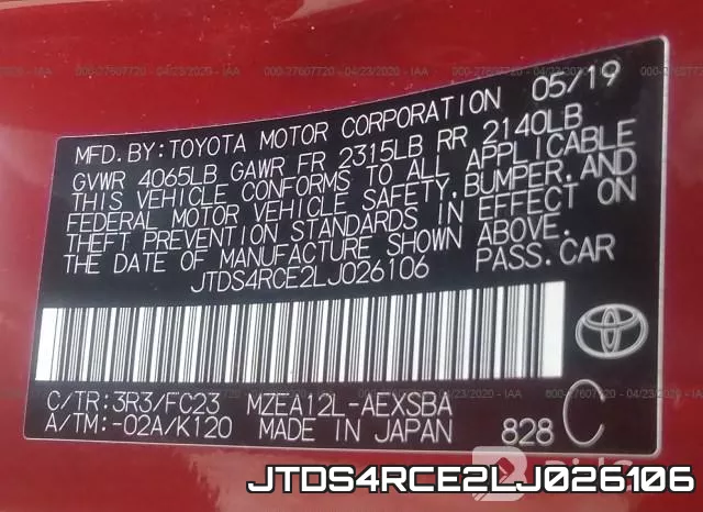 JTDS4RCE2LJ026106 фото 10