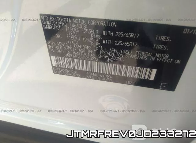 JTMRFREV0JD233272 фото 10