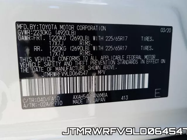 JTMRWRFV9LD064547 фото 2