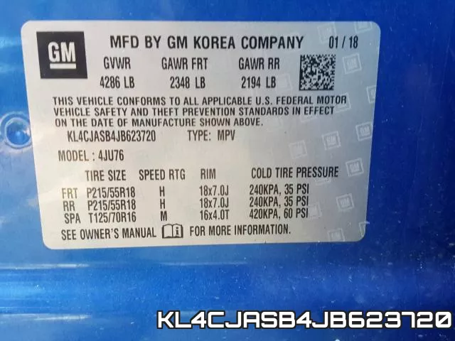 KL4CJASB4JB623720 фото 2