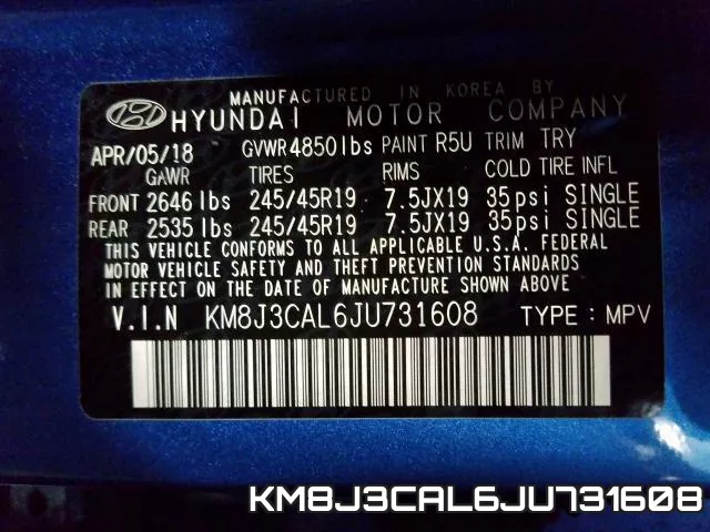KM8J3CAL6JU731608 фото 2