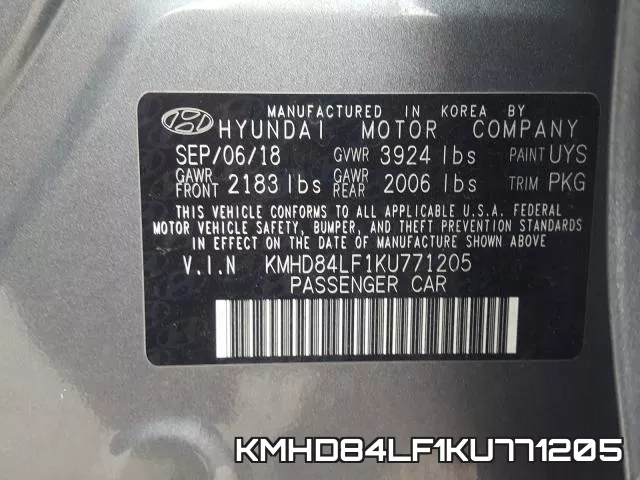 KMHD84LF1KU771205 фото 2