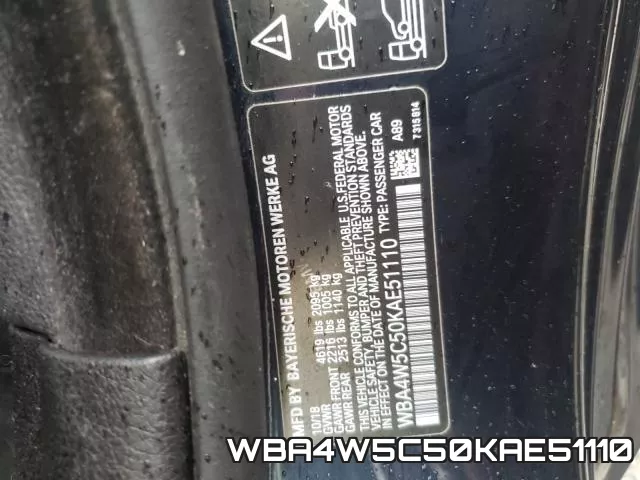 WBA4W5C50KAE51110 фото 2