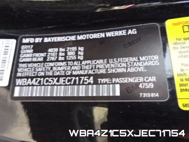 WBA4Z1C5XJEC71754 фото 2
