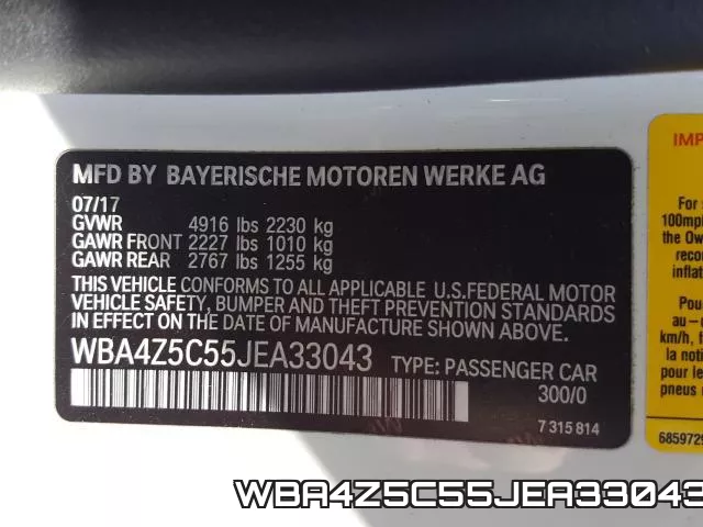 WBA4Z5C55JEA33043 фото 2