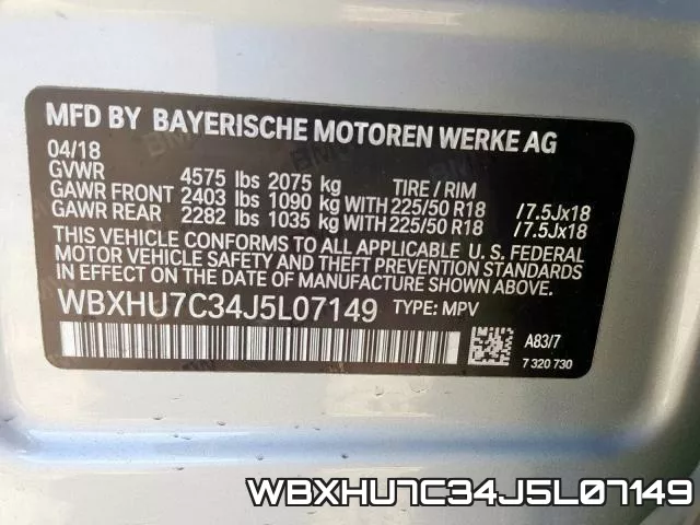 WBXHU7C34J5L07149 фото 2