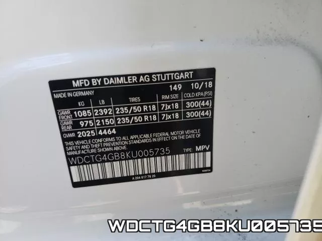 WDCTG4GB8KU005735 фото 2