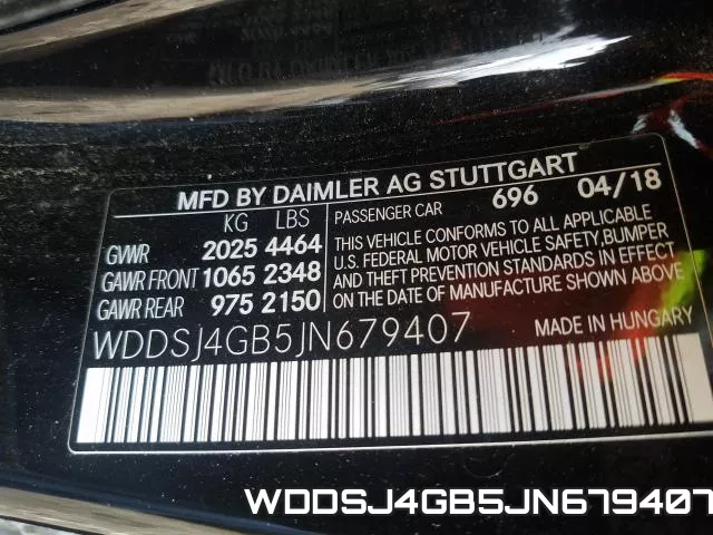 WDDSJ4GB5JN679407 фото 2