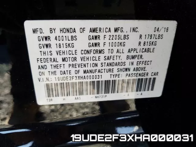 19UDE2F3XHA000031 фото 2
