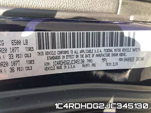 1C4RDHDG2JC345130 фото 2