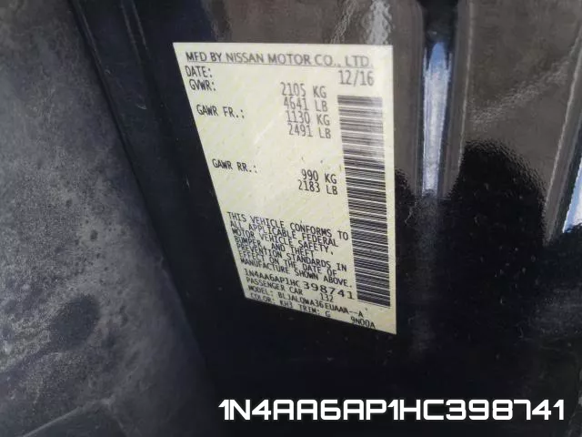 1N4AA6AP1HC398741 фото 2