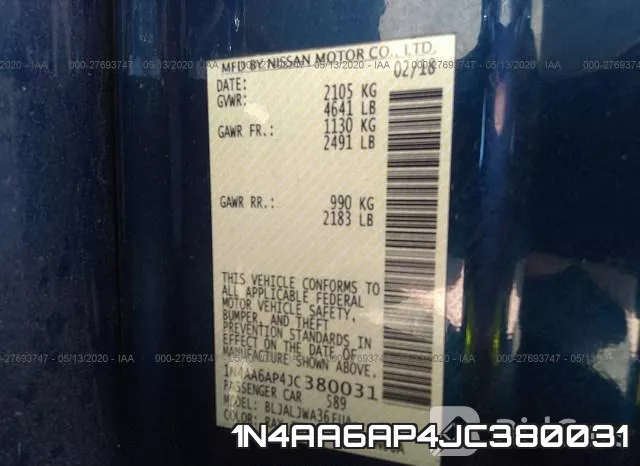 1N4AA6AP4JC380031 фото 10