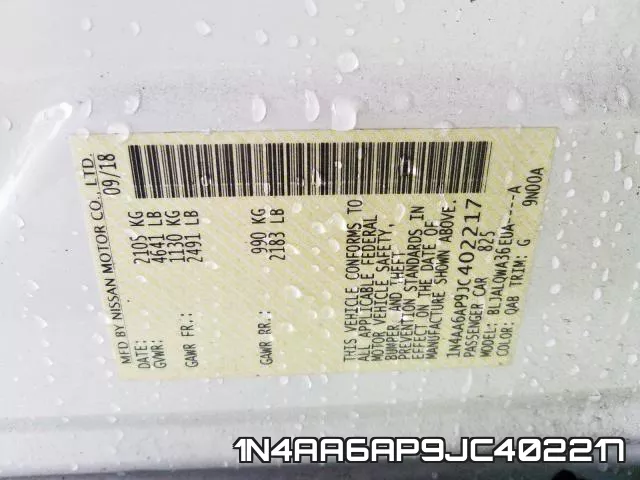 1N4AA6AP9JC402217 фото 2