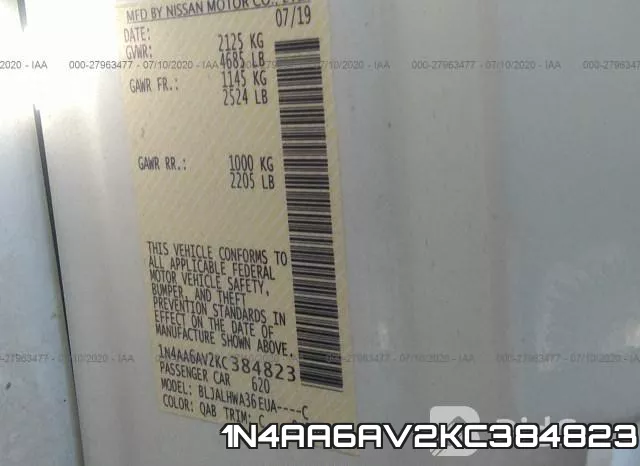 1N4AA6AV2KC384823 фото 10