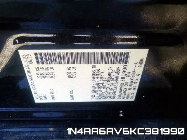 1N4AA6AV6KC381990 фото 2