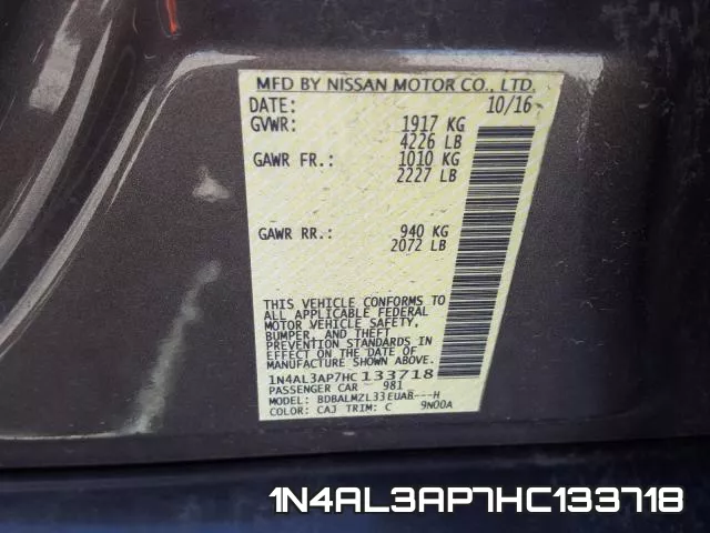 1N4AL3AP7HC133718 фото 2
