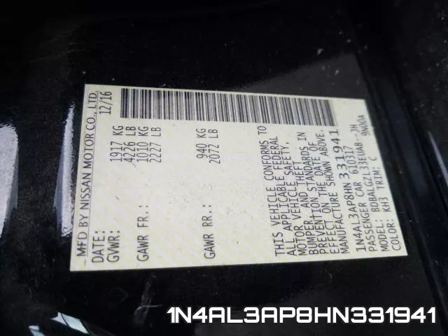 1N4AL3AP8HN331941 фото 2