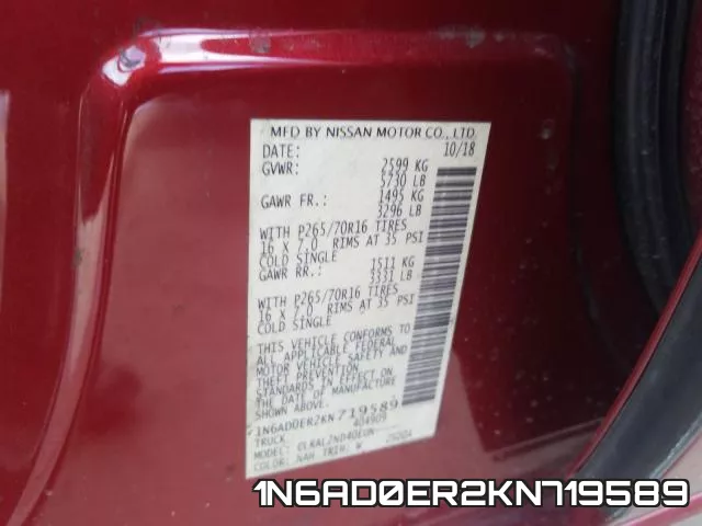 1N6AD0ER2KN719589 фото 2