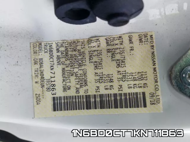1N6BD0CT7KN711863 фото 2