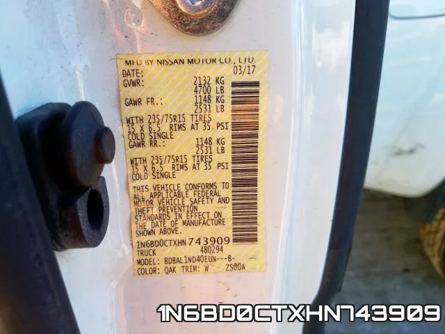 1N6BD0CTXHN743909 фото 2