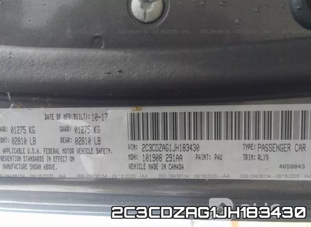 2C3CDZAG1JH183430 фото 10