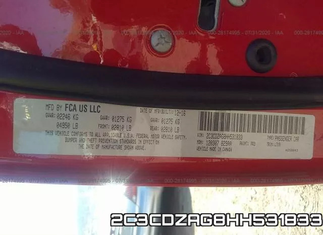 2C3CDZAG8HH531833 фото 10