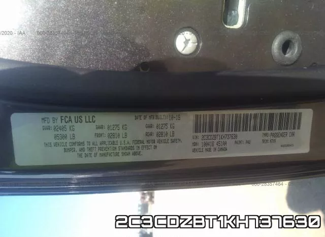 2C3CDZBT1KH737630 фото 10