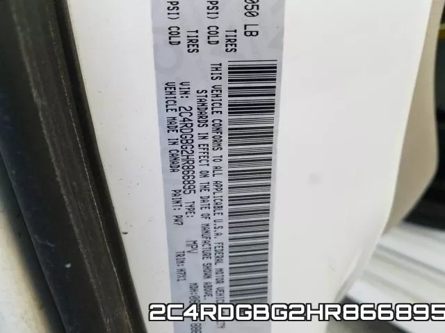 2C4RDGBG2HR866895 фото 2