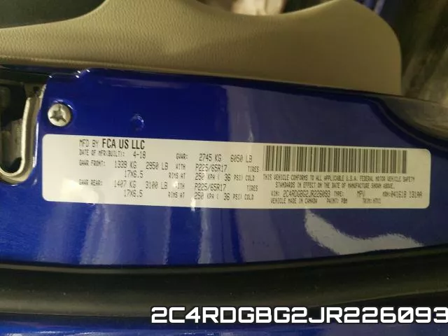2C4RDGBG2JR226093 фото 2