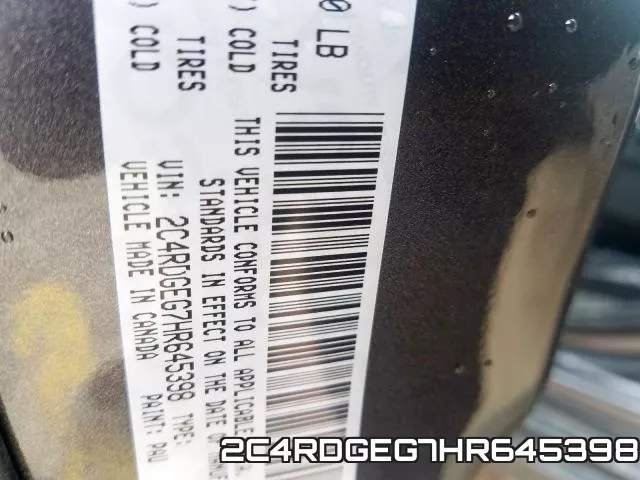 2C4RDGEG7HR645398 фото 2