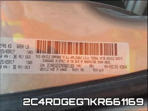 2C4RDGEG7KR661169 фото 2