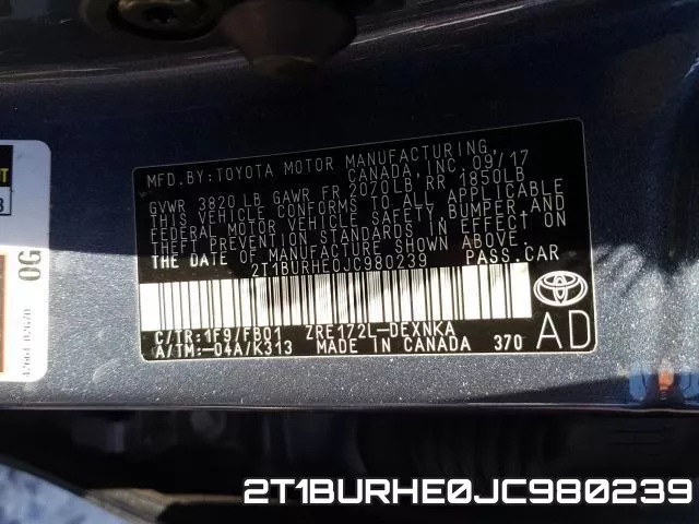 2T1BURHE0JC980239 фото 2