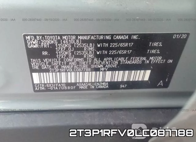 2T3P1RFV0LC087788 фото 10