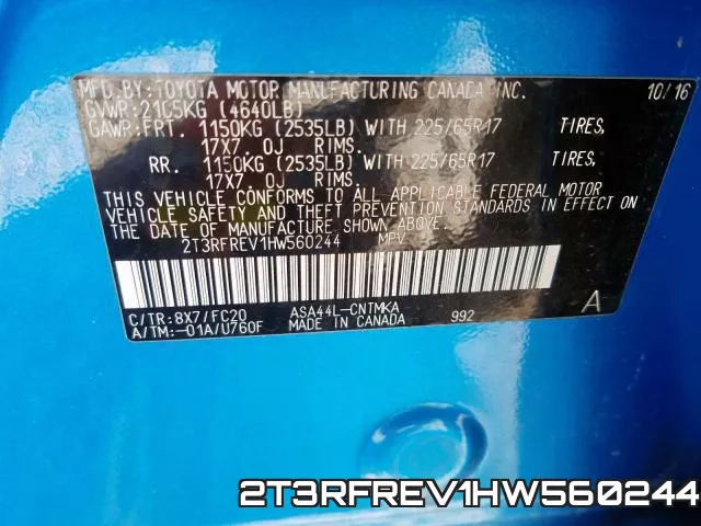 2T3RFREV1HW560244 фото 2