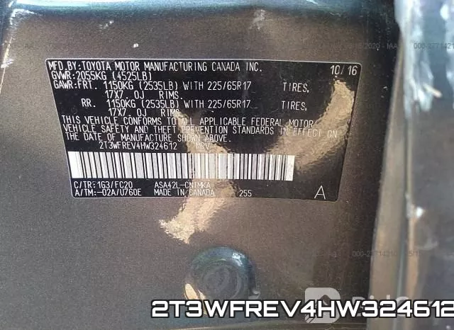 2T3WFREV4HW324612 фото 10