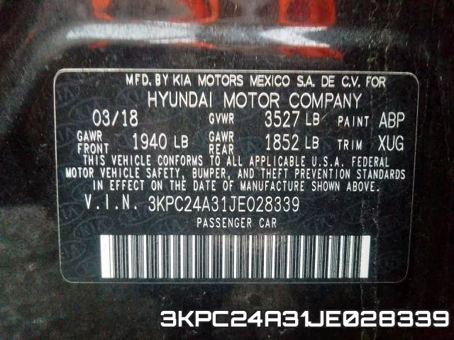 3KPC24A31JE028339 фото 2