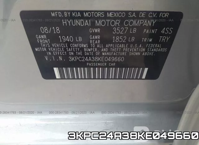 3KPC24A38KE049660 фото 10