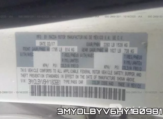 3MYDLBYV6HY180981 фото 10