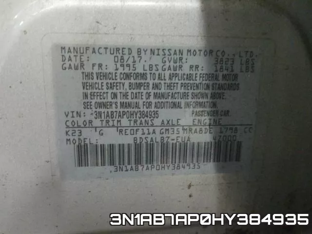 3N1AB7AP0HY384935 фото 2