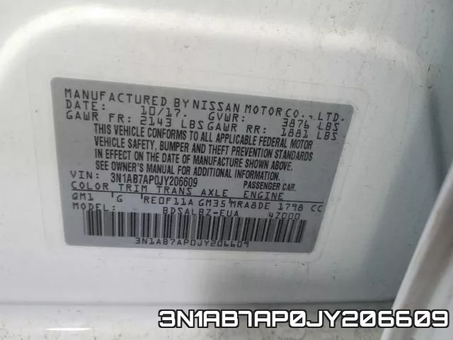 3N1AB7AP0JY206609 фото 2