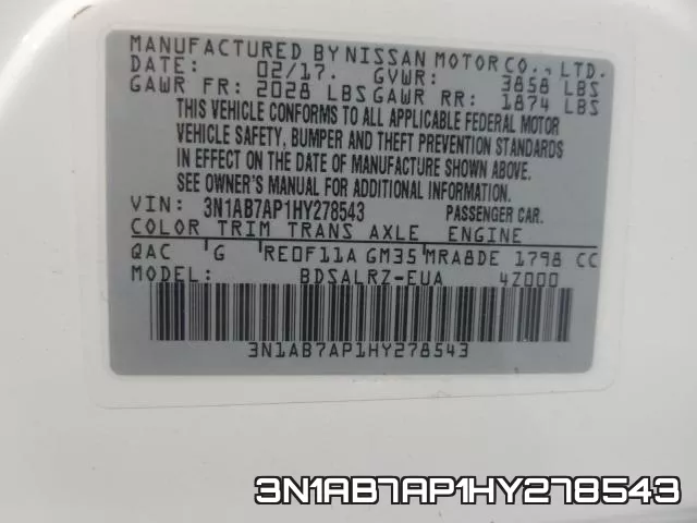 3N1AB7AP1HY278543 фото 2